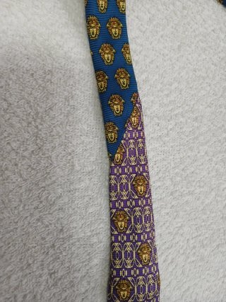 Cravatta Versace Uomo Blu Viola Medusa
