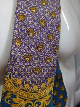 Cravatta Versace Uomo Blu Viola Medusa