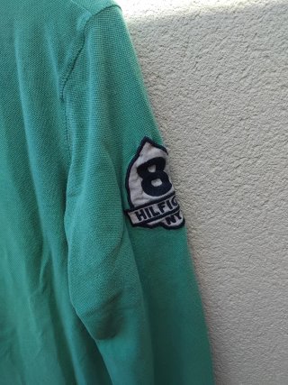 Polo Tommy Hilfiger verde manga larga