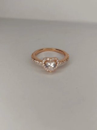 Anillo Corazón Brillante Oro Rosa
