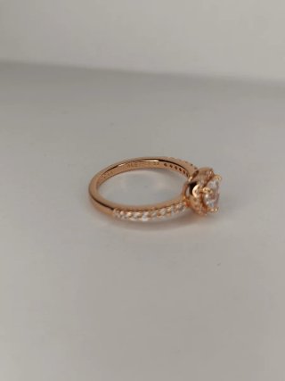 Anillo Corazón Brillante Oro Rosa