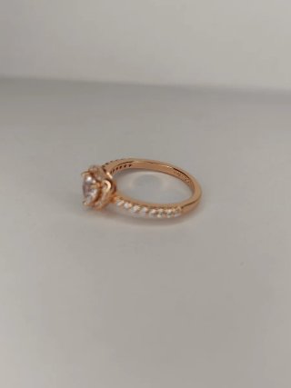 Anillo Corazón Brillante Oro Rosa