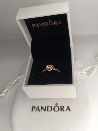 Anillo Corazón Brillante Oro Rosa