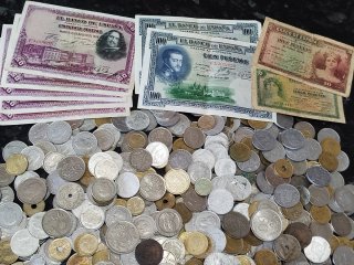 Lote monedas y billetes España