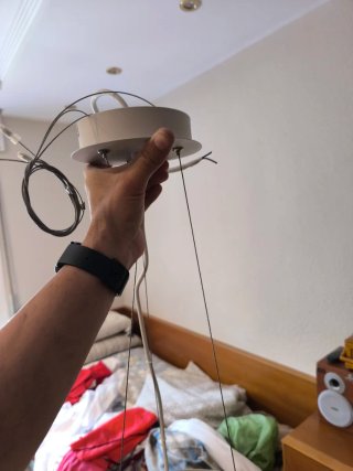 Lámpara de techo espiral metálica blanca