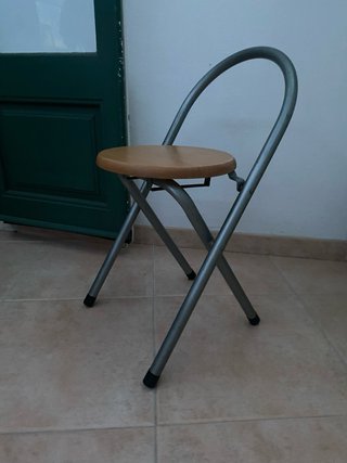 Silla plegable madera y metal estilo industrial