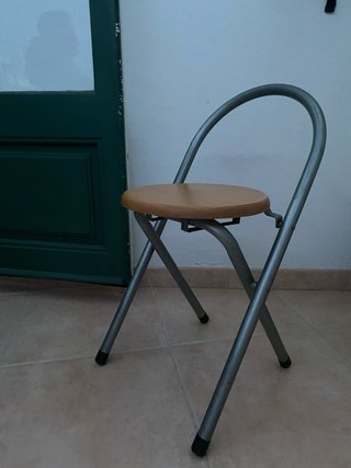 Silla plegable madera y metal estilo industrial