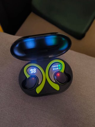 Cascos Inalámbricos Deportivos Negro/Verde