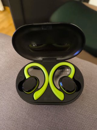 Cascos Inalámbricos Deportivos Negro/Verde