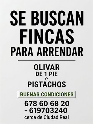 Busco arrendar olivos de 1 pie y pistachos