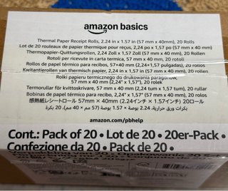20 Rollos Papel TPV 57x40mm