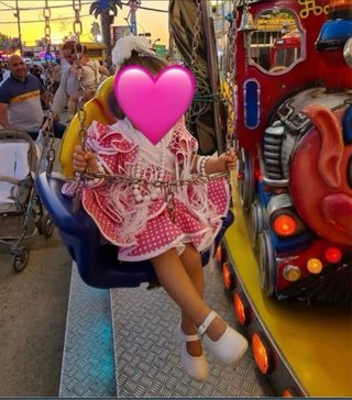 Traje Flamenca Niña Rosa y Blanco dos años