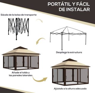 Carpa Beige y Marrón con Mosquiteros
