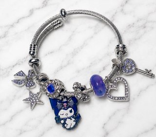 Pulsera Charm Kuromi Corazón Llave Estrella