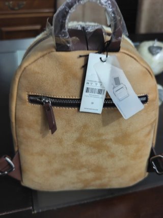 Mochila Parfois Beige y Marrón con Borrego