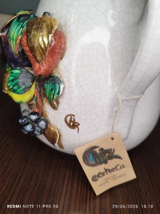 Jarra cerámica CERAMHER frutas doradas