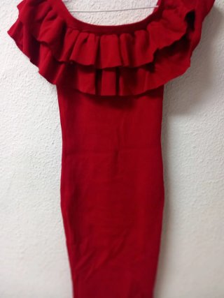 Vestido rojo con volantes