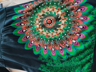 Vestido Desigual Talla M Negro Multicolor