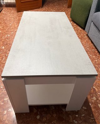 Mesa de centro moderna blanca abatible