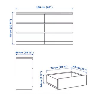 Cómoda IKEA MALM 6 cajones blanca