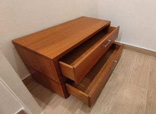 Mueble cajonera mesitas noche madera cerezo