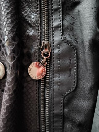 Borsa Stella McCartney nera effetto pitone