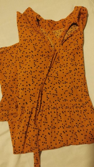 Vestido Mango Negro y Naranja Talla L