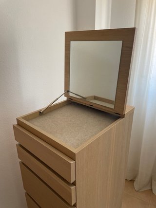 Cómoda espejo joyero cajones Ikea Malm 40x123