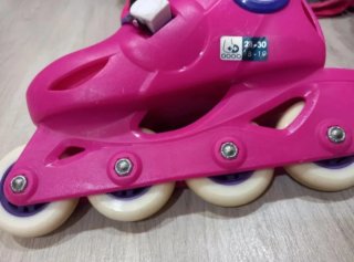Patines niña Oxelo rosas y azules + protecciones