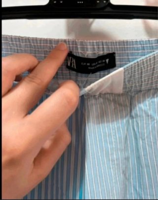 Pantaloni Zara blu a righe