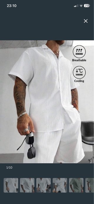 Conjunto de lino blanco