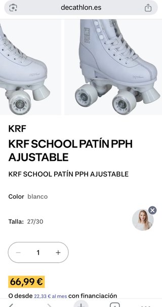 Patines blancos KRF talla 28
