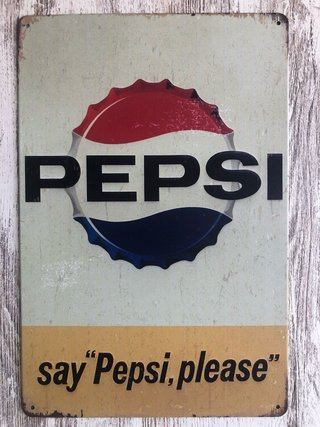 (415) Cartel Metálico Pepsi Cola Vintage