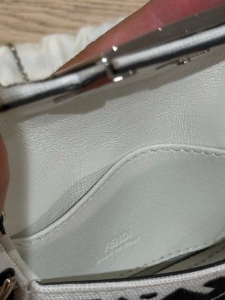 Borsa Fendi Nano Baguette Bianco Nero