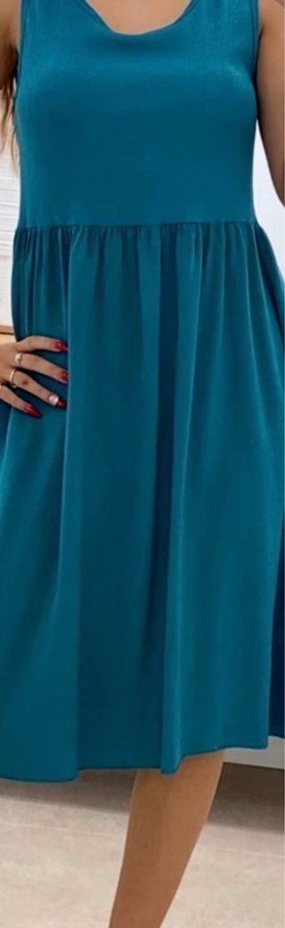 Vestido midi turquesa