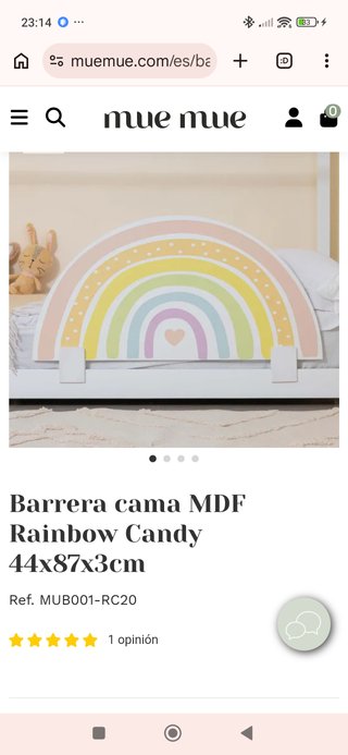 Barrera Cama Arcoíris MDF Sin estrenar.