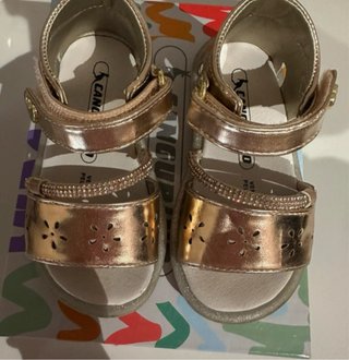 Sandali bambina rosa metallizzato, tg 22