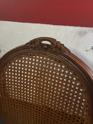 Juego de 2 sillas de madera y ratán