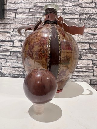 Botella decorativa mapa mundo antigua
