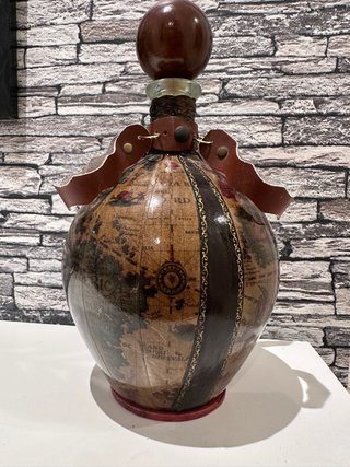 Botella decorativa mapa mundo antigua