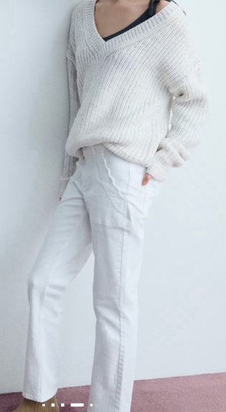 Pantalón vaquero blanco Mango Talla 38