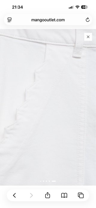 Pantalón vaquero blanco Mango Talla 38