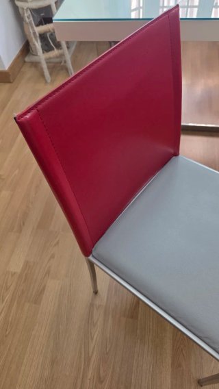 Mesa de comedor cristal y metal