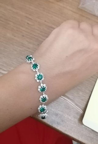 Set gioielli pietre verdi e argento