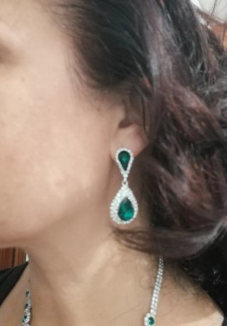 Set gioielli pietre verdi e argento