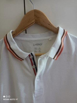 Polo blanco Livergy hombre talla M