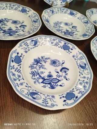 6 Platos Hondos Porcelana Azul COBALTO.