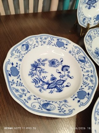 6 Platos Hondos Porcelana Azul COBALTO.