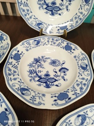 6 Platos Hondos Porcelana Azul COBALTO.