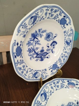 6 Platos Hondos Porcelana Azul COBALTO.